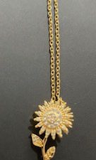 Fidget ketting goud bloem met steel