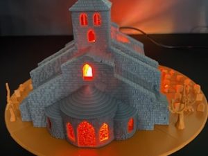 Kerk met verlichting